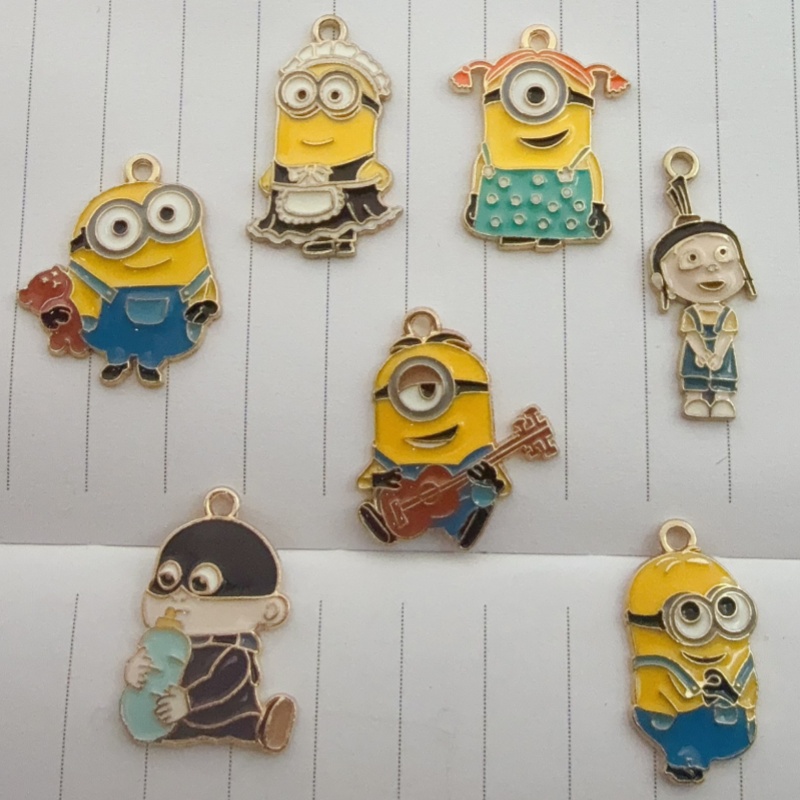 Drop Earrings - 10 adet alaşımlı damla yağlı karikatür