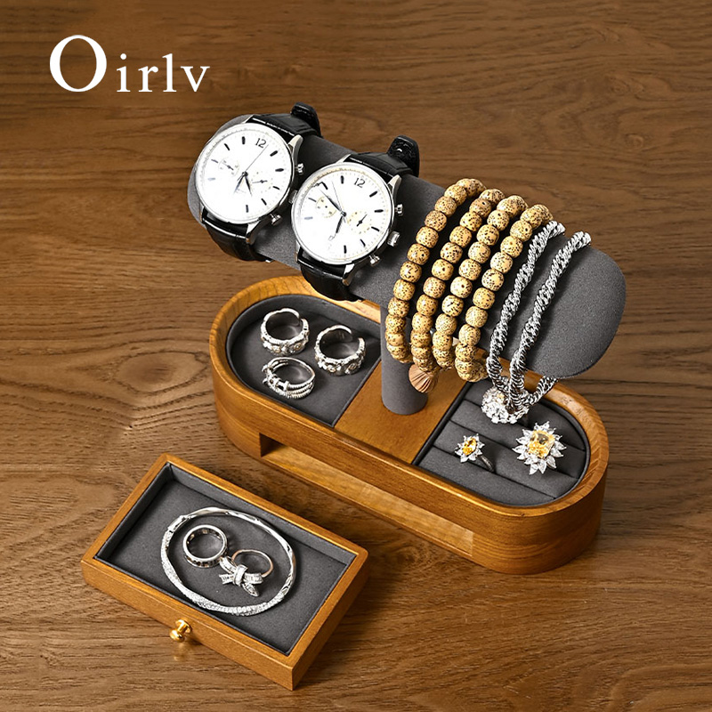 Jewelry Stores Watches - Oirlv katı ahşap saat organizatör raf