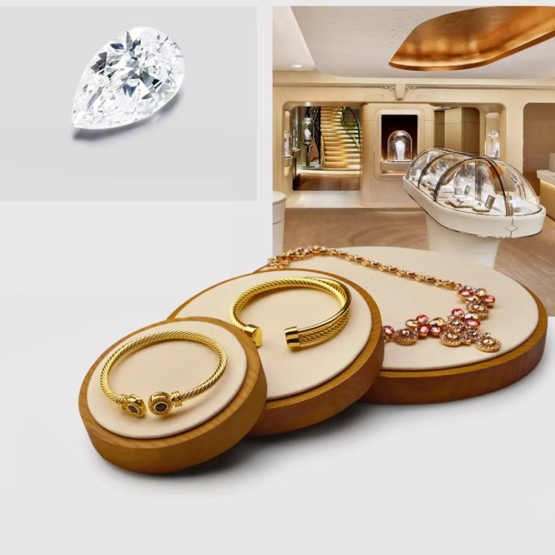 Jewelry And Watches Stores - Saatler, Yüzükler için Ahşap Mücevher Sergi