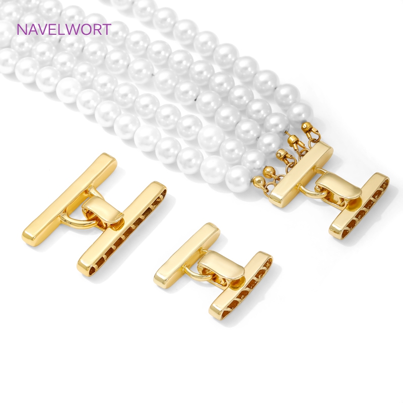 Pearl Necklace - Çoklu Telleri Kolye Toka 18 K