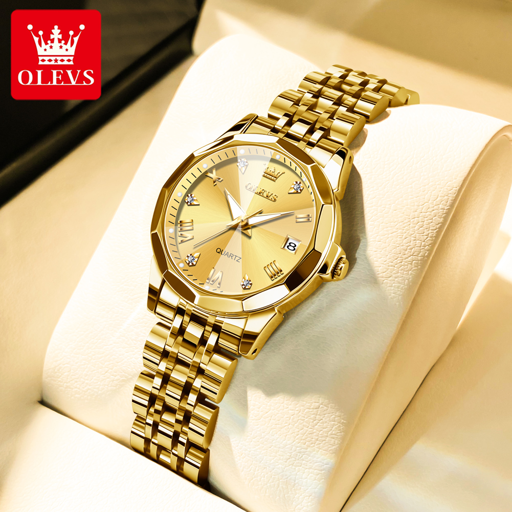 Jewelry Watches Gold - OLEVS Moda Altın İzle Kadınlar için