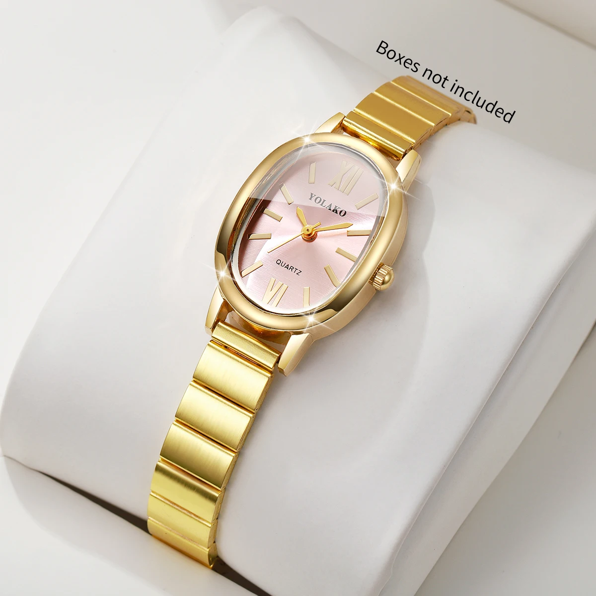 Jewelry Watches Gold - Zarif Pembe Kadran Kadın Saat Altın