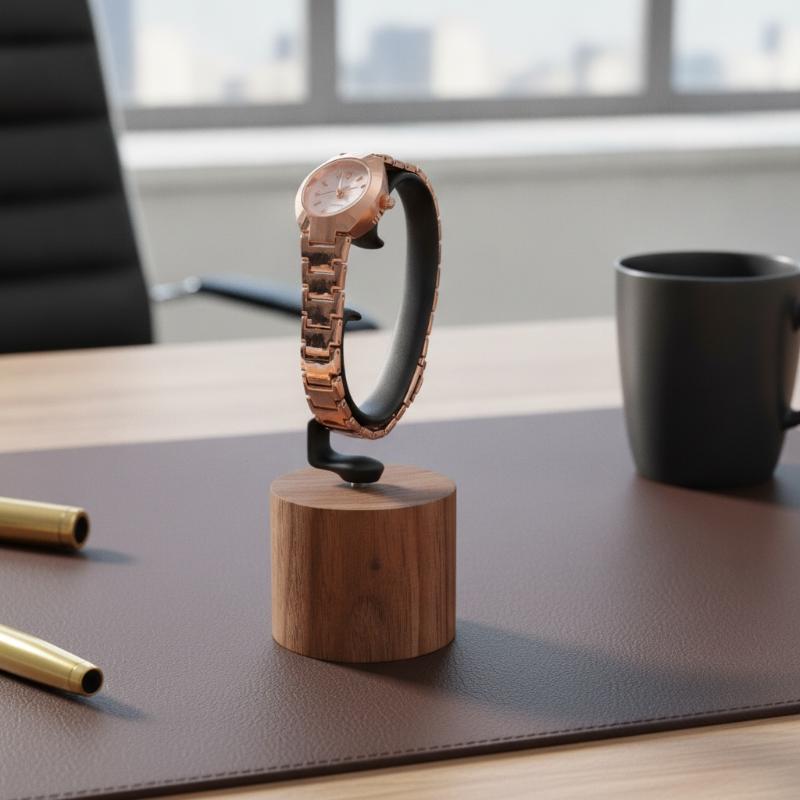 1 adet ahşap C şeklinde saat t - Jewelry And Watches Inc incelemesi ve fiyatı