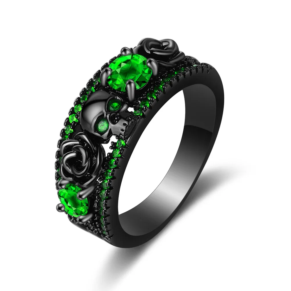 Retro punk kafatası çiçek galv - Gothic Skull Ring incelemesi ve fiyatı