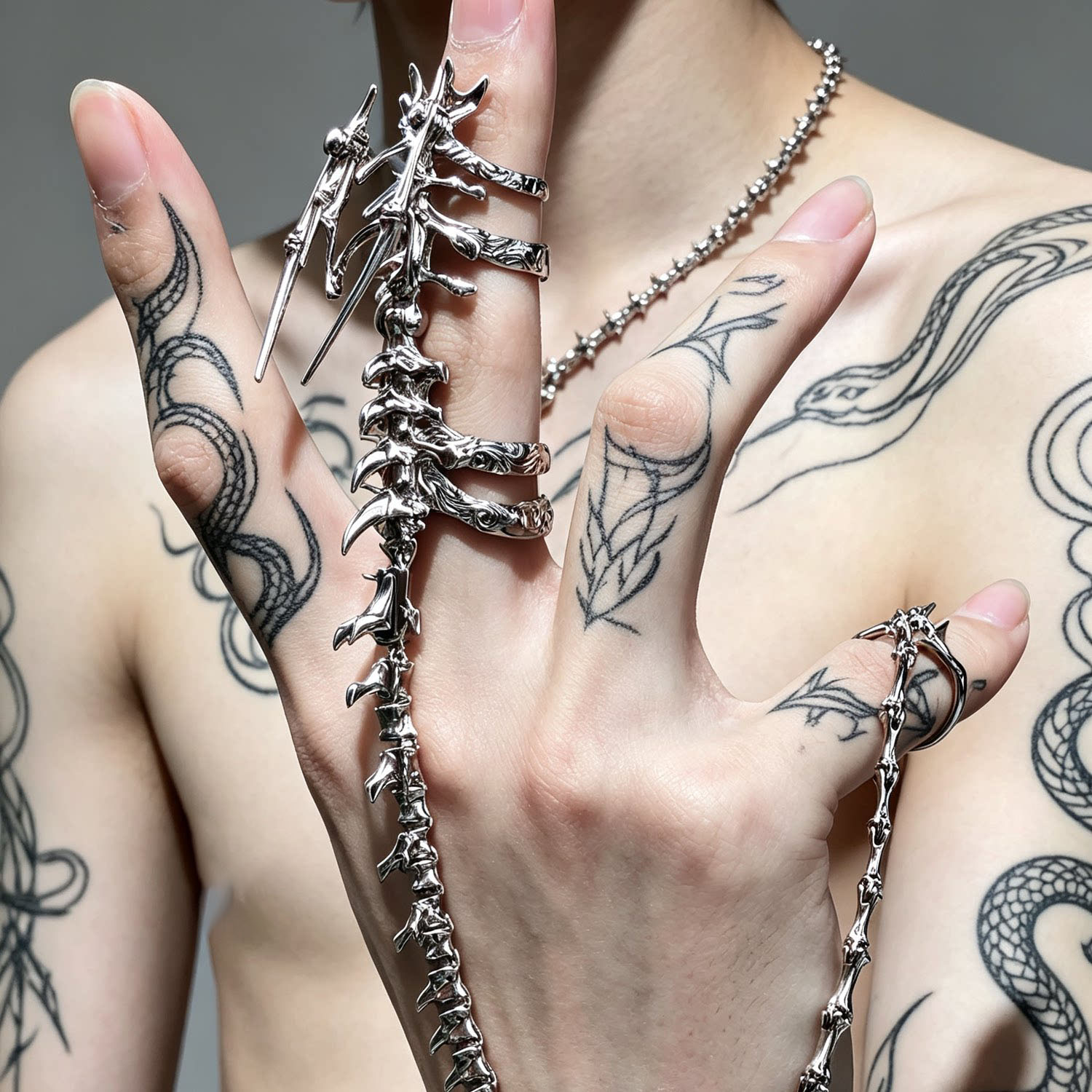 Punk Gotik Kafatası Kemik El K - Gothic Skull Ring incelemesi ve fiyatı