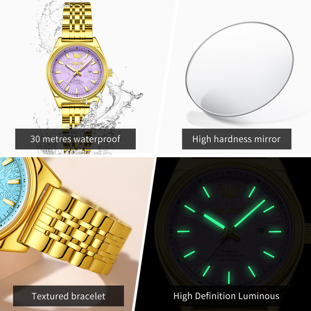 OLEVS Marka Lüks Altın Kadın S - Jewelry Watches Gold incelemesi ve fiyatı