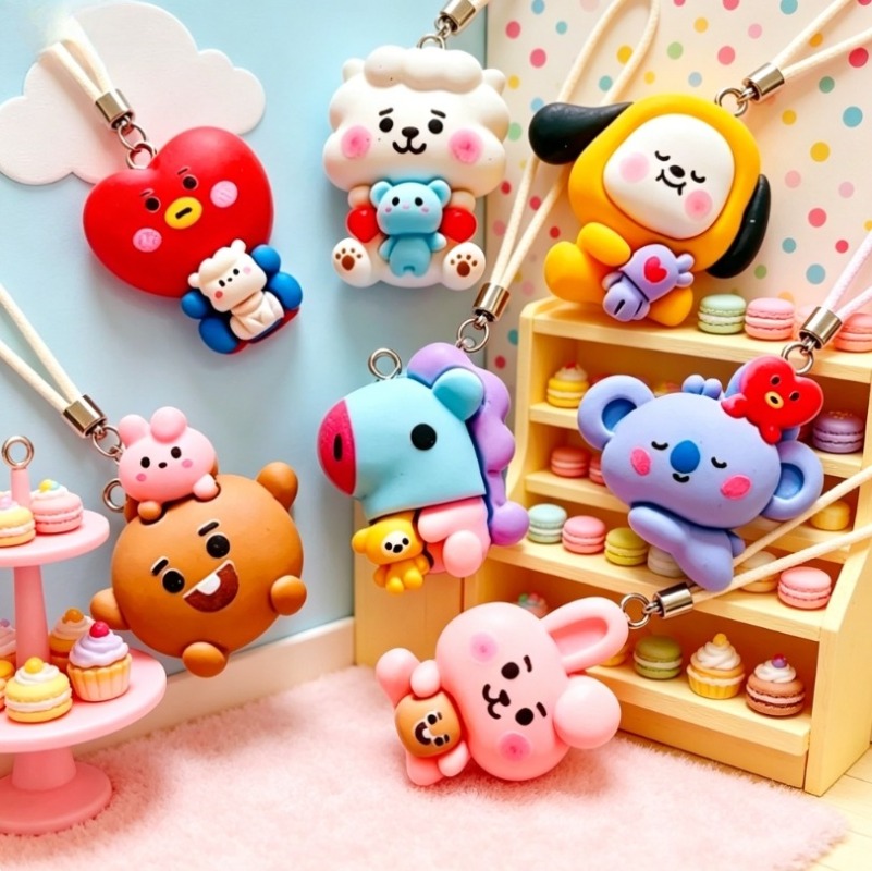 7 adet BT21 Reçine Karikatür F - Drop Earrings incelemesi ve fiyatı