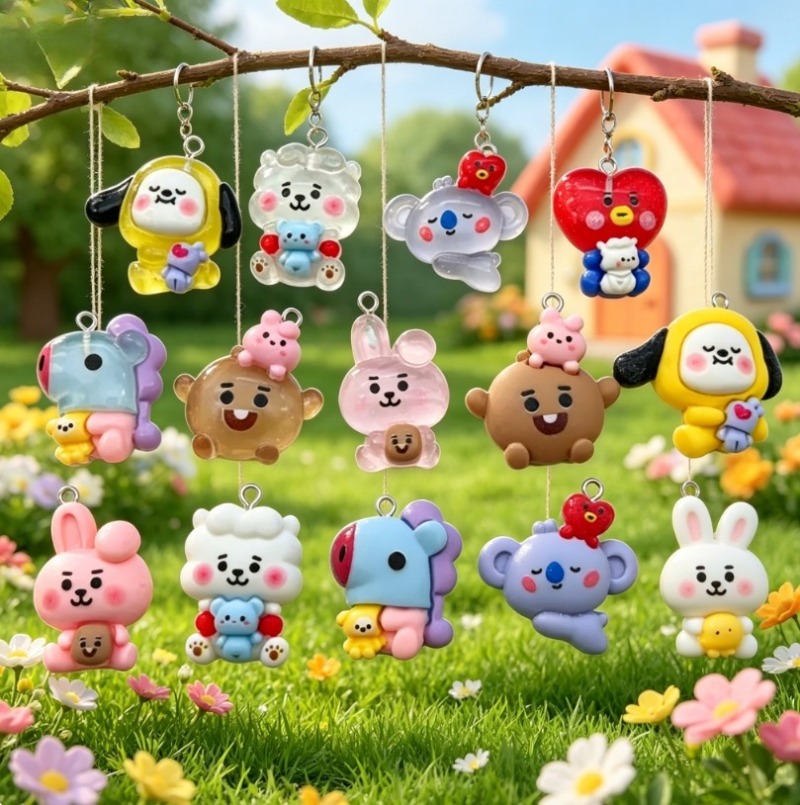 7 adet BT21 Reçine Karikatür F - Drop Earrings incelemesi ve fiyatı