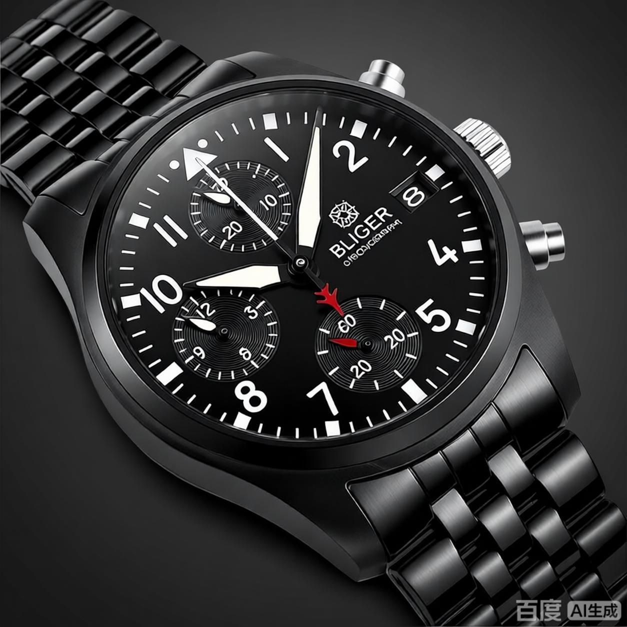 BLIGER Tam Siyah Fırçalanmış 3 - Jewelry Watch incelemesi ve fiyatı