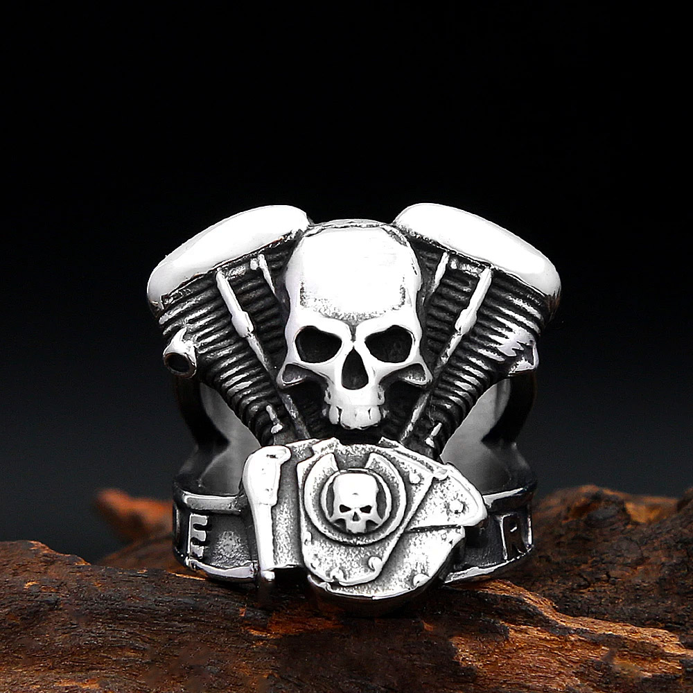 Klasik Punk Biker Kafatası Mot - Gothic Skull Ring incelemesi ve fiyatı