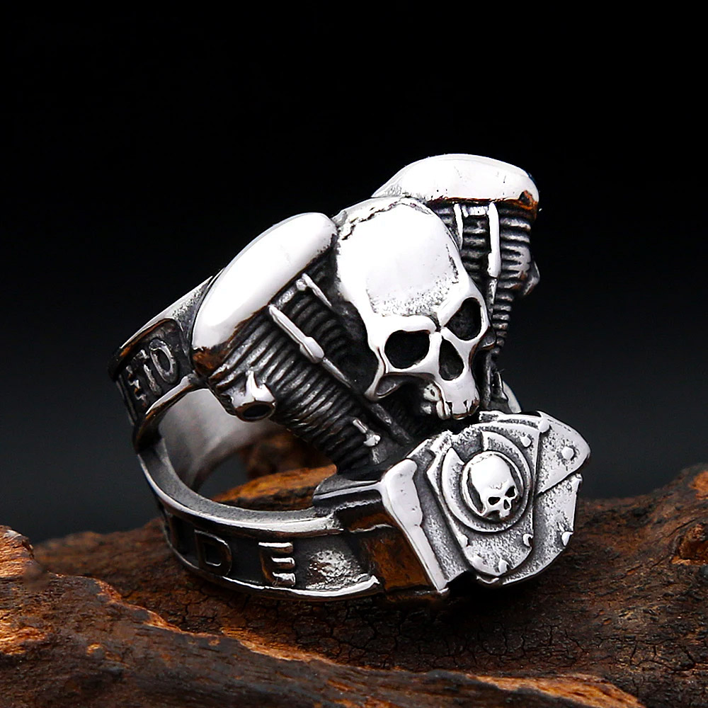 Klasik Punk Biker Kafatası Mot - Gothic Skull Ring incelemesi ve fiyatı
